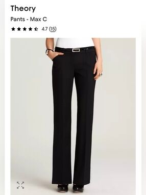 Theory Black Wool Blend Tailored Dress Pants Size 0 Straight Leg Workwear